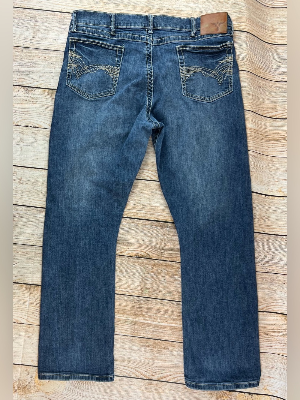 Wrangler 20X 42 Vintage Stretch Low Rise Slim Fit Boot Cut Jeans Midland 38x32